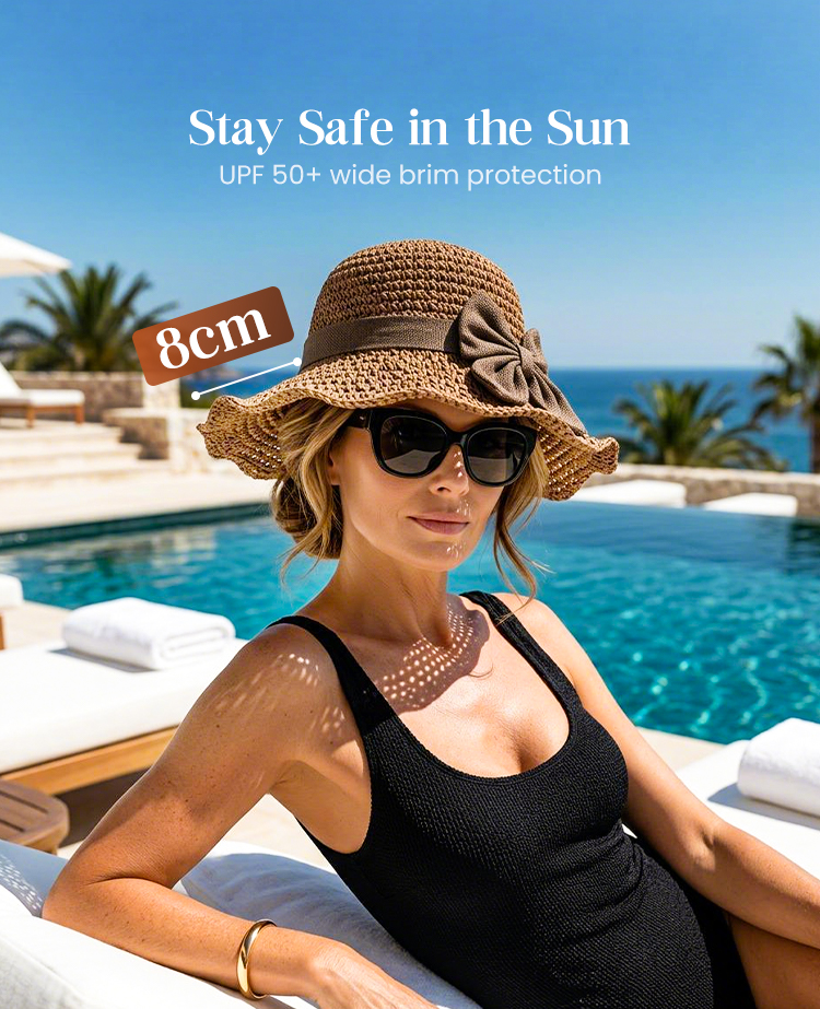 🔥 Hot sale 49% OFF🔥Elegant-Woven Straw Sun Hat with Bow