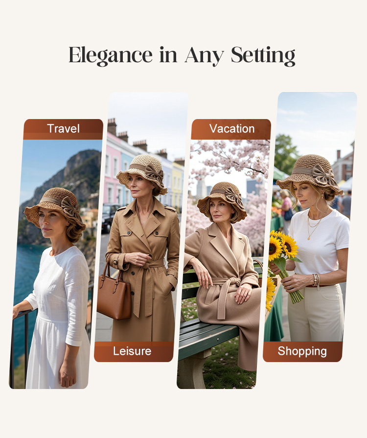 🔥 Hot sale 49% OFF🔥Elegant-Woven Straw Sun Hat with Bow